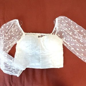 Corset top with flowy sleeves